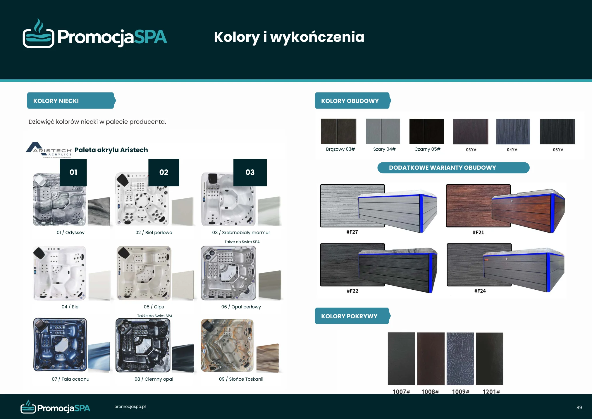 Plansza katalogu: Kolory i wykończenia